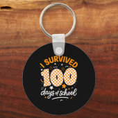 Porte-clés Funny I Survived 100 Days Of School Student Teache (Recto)