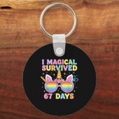 Porte-clés Funny I Survived 67 Days Of School Cat Teachers St (Recto)