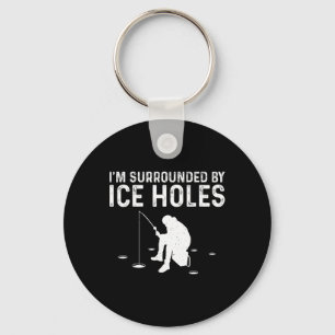 Porte-clés Funny Ice Fishing Venin For Men Women Snow Holes F