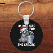 Porte-clés Funny I'm Just Here For The Snacks Raccoon Christm (Recto)