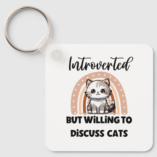 Porte-clés Funny Introvert Cat Lover Quote (Recto)