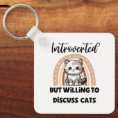 Porte-clés Funny Introvert Cat Lover Quote (Recto)