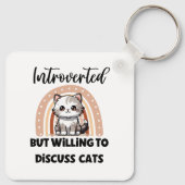 Porte-clés Funny Introvert Cat Lover Quote (Dos)