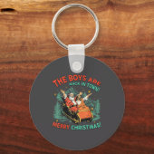 Porte-clés Funny Jesus Santa The Boys Are Back In Town Merry  (Recto)