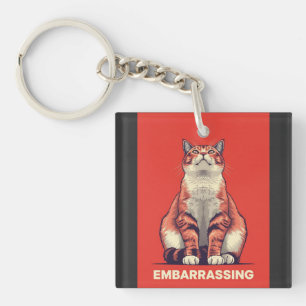 Porte-clés Funny Judging Cat Embarrassing Retro Poster Art