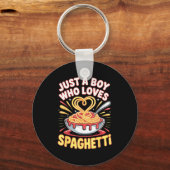 Porte-clés Funny Just A Boy Who Loves Spaghetti  (Recto)