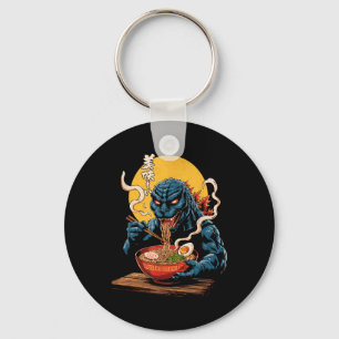 Porte-clés Funny Kaiju Manger Ramen japonais Monster Lover Bi