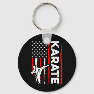 Porte-clés Funny Karate Design 4 juillet Drapeau américain