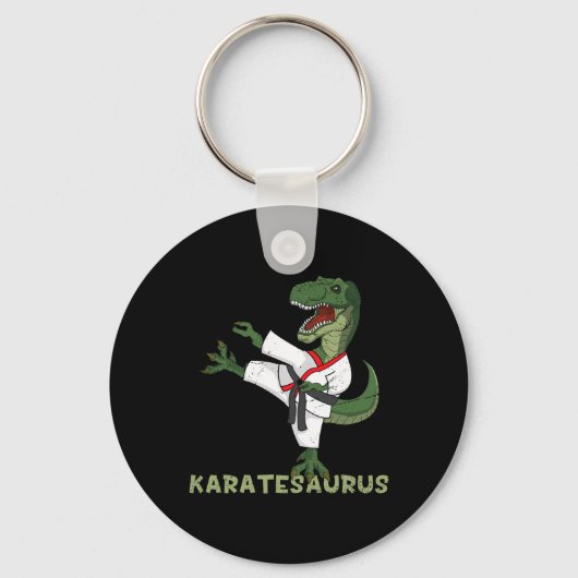 Porte-clés Funny Karate Dinosaur Karatesaurus T-rex Graphic K (Recto)