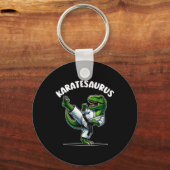 Porte-clés Funny Karatesaurus Dinosaur T Rex In Karate Gi Bla (Recto)