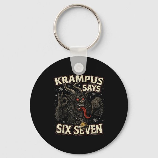 Porte-clés Funny Krampus Says Six Seven 6 7 Meme Christmas Ho (Recto)