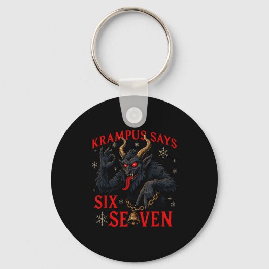 Porte-clés Funny Krampus Says Six Seven 6 7 Meme Christmas Xm (Recto)