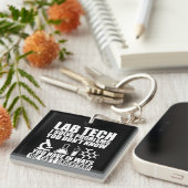 Porte-clés Funny lab tech cite laboratoire technicien humour (Devant Droit)