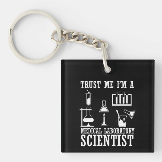 Porte-clés Funny laboratoire médical technicien scientifique (Devant)