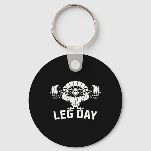 Porte-clés Funny Leg Day Thanksgiving Turkey Deadlifting Dead (Recto)