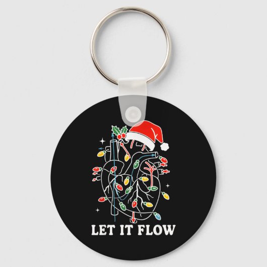 Porte-clés Funny Let It Flow Anatomy Heart Cardiac Nurse Sant (Recto)