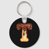 Porte-clés Funny Letter T Ice Cream Chocolate Sprinkles  (Recto)