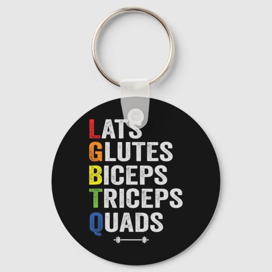 Porte-clés Funny Lgbtq Lats Glutes Biceps Triceps Quads Peser (Recto)