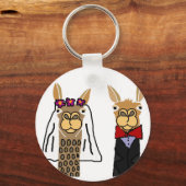 Porte-clés Funny Llama Mariée et Mariage de chambre (Recto)
