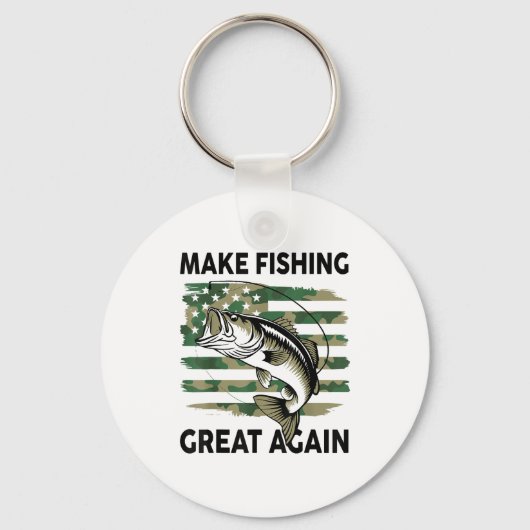 Porte-clés Funny Make Fishing Great Again Camo B Fish America (Recto)