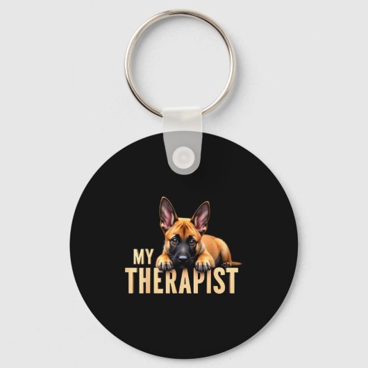 Porte-clés Funny Malinois Puppy My Therast Belgian Shepherd D (Recto)