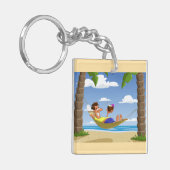 Porte-clés Funny Man Relaxing in Beach Hammock (Devant gauche)