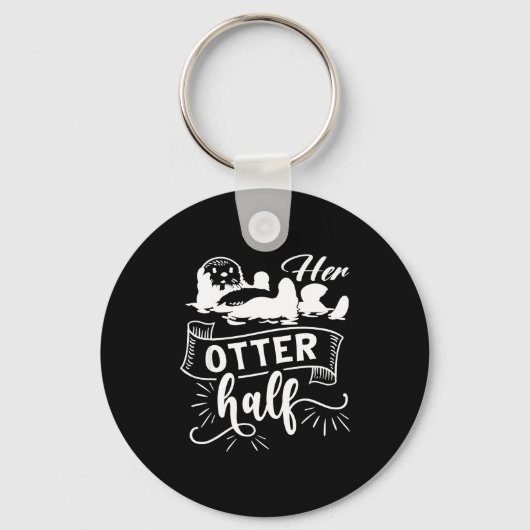 Porte-clés Funny Matching Couple His And Her Otter Half Valen (Recto)