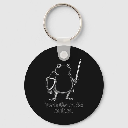 Porte-clés Funny Medieval Frog Meme Carbs Knight M'lord Quote (Recto)