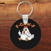 Porte-clés Funny Meme F-Caw-F Chicken (Recto)