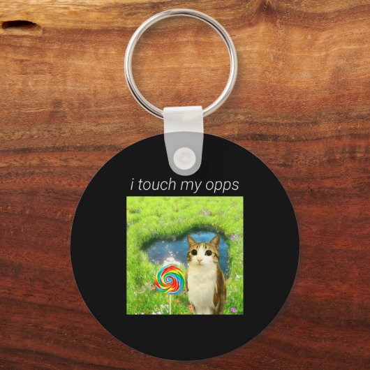 Porte-clés Funny Meowl Meme, Cat Owl Meme Brainrot Gen Alpha (Recto)