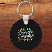 Porte-clés Funny Merry Christmas Lights Xmas Family Men Women (Recto)