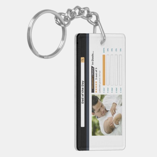 Porte-clés Funny mignon Moderne 5 Étoiles Photo Papa (Devant gauche)
