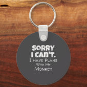 Porte-clés Funny Monkey Lover Quote Design - Plans With My Mo (Recto)