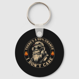 Porte-clés Funny Monkey Theres A 99% Chance I Dont Care (sur