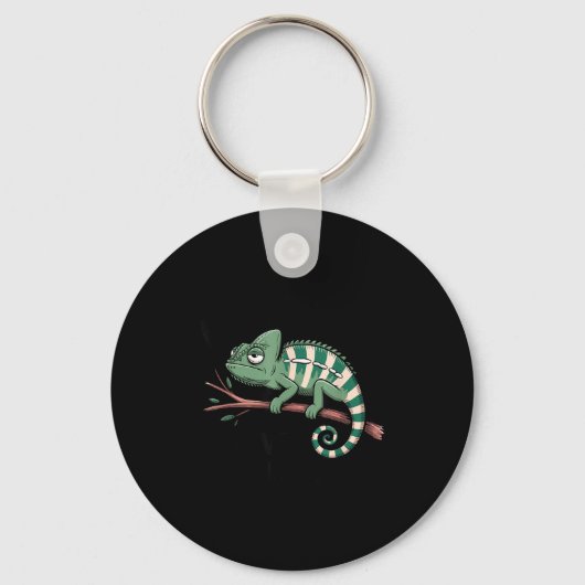Porte-clés Funny Morning Person Coffee Lover Chameleon (Recto)