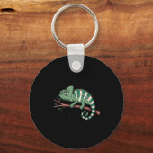Porte-clés Funny Morning Person Coffee Lover Chameleon (Recto)