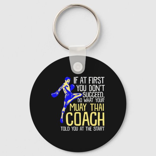 Porte-clés Funny Muay Thai Coach Boxing Design (Recto)