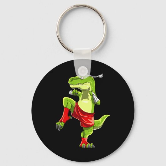 Porte-clés Funny Muay Thai T-rex - Thai Boxing  (Recto)