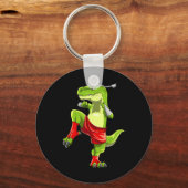 Porte-clés Funny Muay Thai T-rex - Thai Boxing  (Recto)