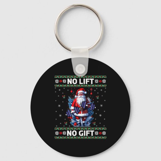 Porte-clés Funny Muscle Santa Lifting Ugly Christmas Sweater  (Recto)