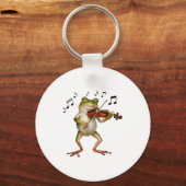 Porte-clés Funny Musician Violinist Cute Frog Playing Violin (Recto)