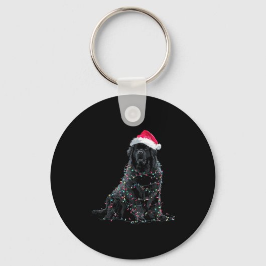 Porte-clés Funny Newfoundland Christmas Graphic Dog Lights Lo (Recto)
