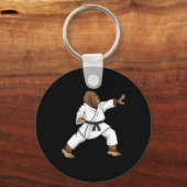 Porte-clés Funny Ninja Bigfoot Faire Du Karaté Avec Samurai D (Recto)