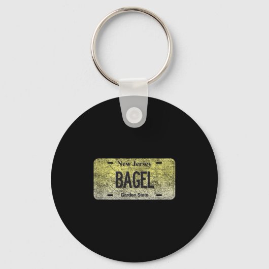 Porte-clés Funny Nj State Vanity License Plate Bagel (Recto)