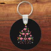 Porte-clés Funny Nk Flamingo Christmas Tree Santa Hats Holida (Recto)