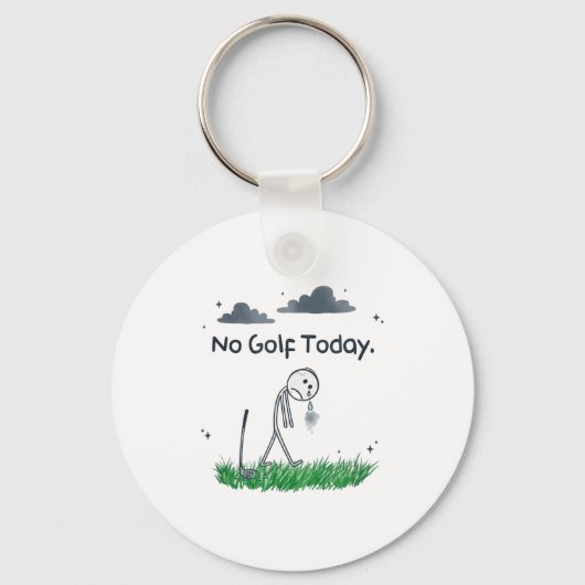 Porte-clés Funny No Golf Today Sad Stickman Golfer Golfers Me (Recto)