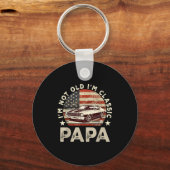 Porte-clés Funny Old Car Clic American Us Flag Mens Dad Papa  (Recto)