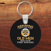 Porte-clés Funny Old Men Who Loves Darting (Recto)