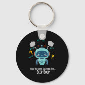 Porte-clés Funny Overthinking Robot Beep Boop Moment (Recto)