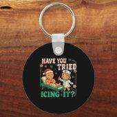 Porte-clés Funny Pain Scale Have You Tried Icing It Gingerbre (Recto)